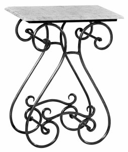 Steel Table Marble Glass Outdoor French Provincial Le Forge